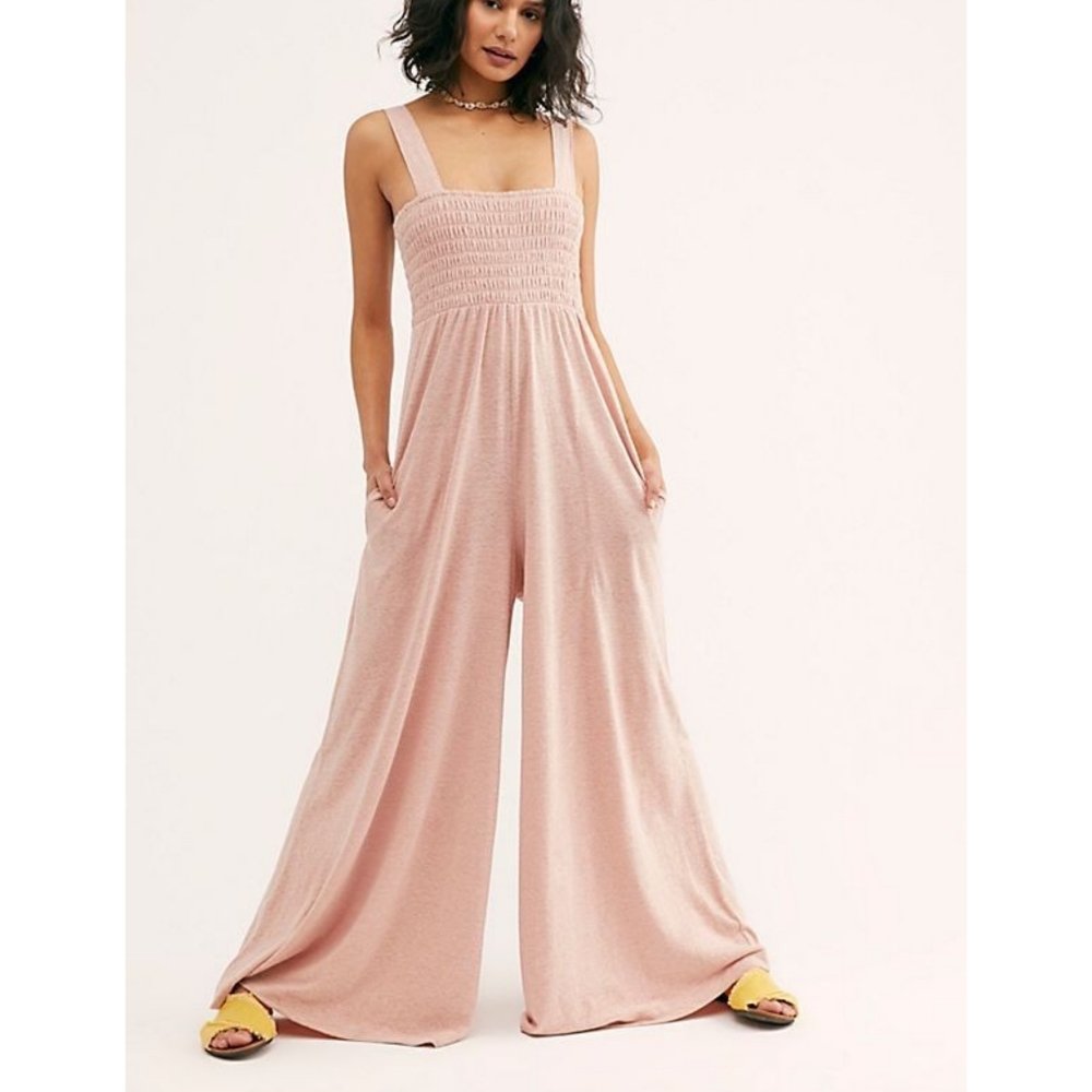 Free People Beach Homecoming Jumper in Rose Pink